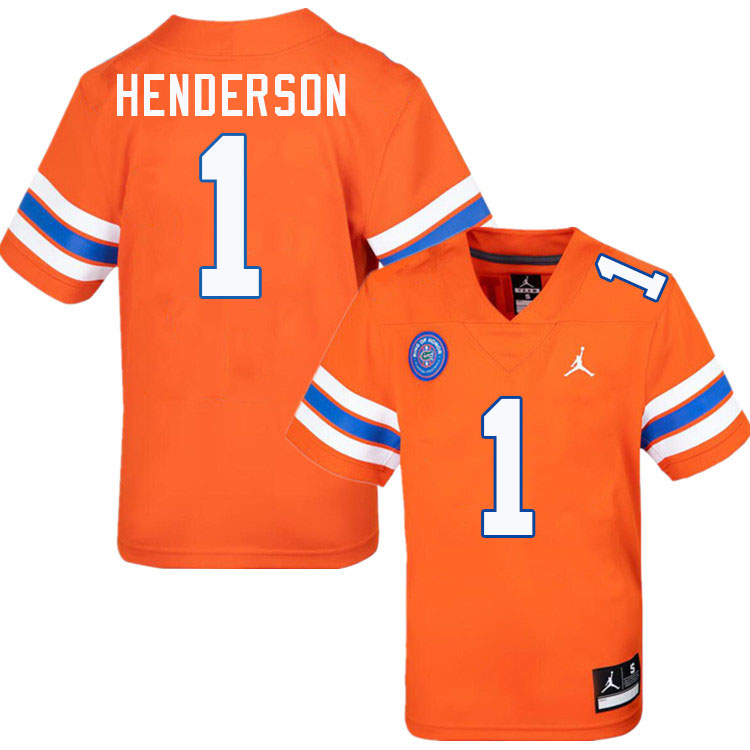 C.J. Henderson Florida Jersey,Florida Gators #1 C.J. Henderson Jersey Youth Uniforms-Throwback Orange